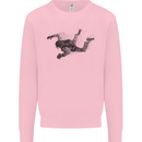 Abstract Parachutist Freefall Skydiving Kids Sweatshirt Jumper Light Pink