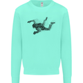 Abstract Parachutist Freefall Skydiving Kids Sweatshirt Jumper Peppermint