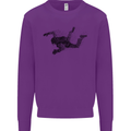 Abstract Parachutist Freefall Skydiving Kids Sweatshirt Jumper Purple