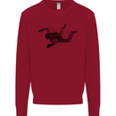 Abstract Parachutist Freefall Skydiving Kids Sweatshirt Jumper Red