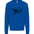 Abstract Parachutist Freefall Skydiving Kids Sweatshirt Jumper Royal Blue
