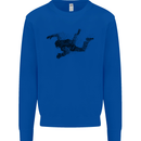 Abstract Parachutist Freefall Skydiving Kids Sweatshirt Jumper Royal Blue