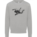 Abstract Parachutist Freefall Skydiving Kids Sweatshirt Jumper Sports Grey