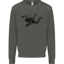 Abstract Parachutist Freefall Skydiving Kids Sweatshirt Jumper Storm Grey