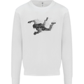 Abstract Parachutist Freefall Skydiving Kids Sweatshirt Jumper White