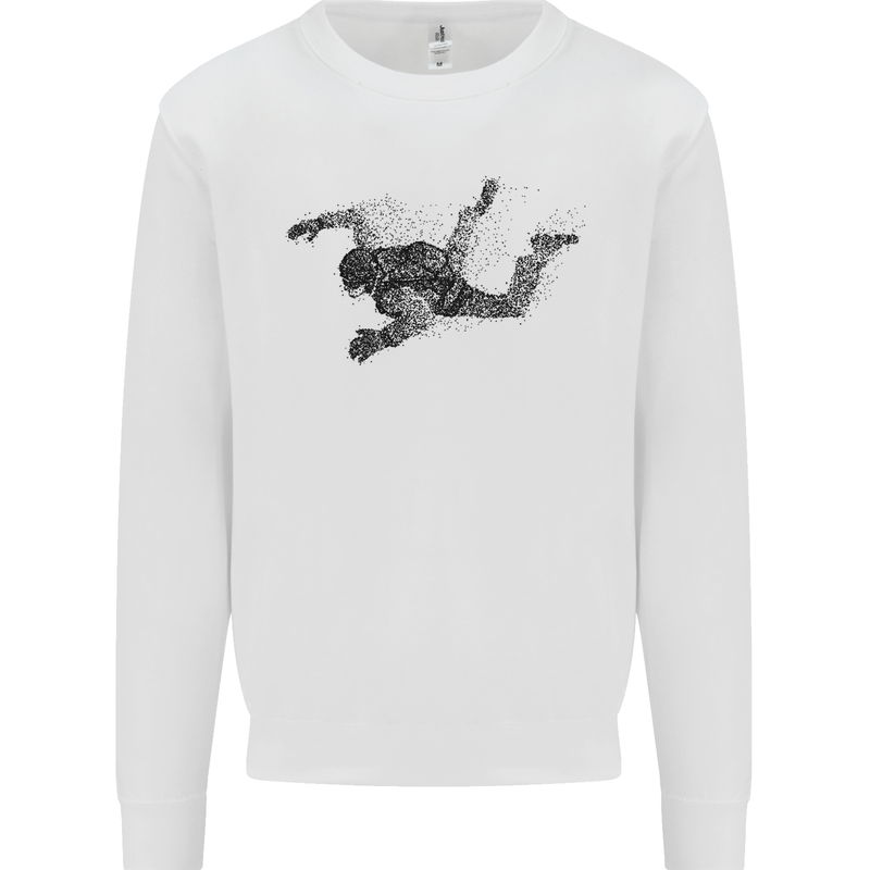 Abstract Parachutist Freefall Skydiving Kids Sweatshirt Jumper White