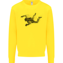 Abstract Parachutist Freefall Skydiving Kids Sweatshirt Jumper Yellow