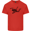 Abstract Parachutist Freefall Skydiving Kids T-Shirt Childrens Red