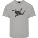Abstract Parachutist Freefall Skydiving Kids T-Shirt Childrens Sports Grey