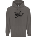Abstract Parachutist Freefall Skydiving Mens 80% Cotton Hoodie Charcoal