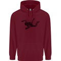 Abstract Parachutist Freefall Skydiving Mens 80% Cotton Hoodie Maroon