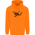 Abstract Parachutist Freefall Skydiving Mens 80% Cotton Hoodie Orange