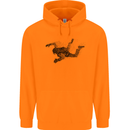 Abstract Parachutist Freefall Skydiving Mens 80% Cotton Hoodie Orange