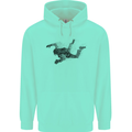 Abstract Parachutist Freefall Skydiving Mens 80% Cotton Hoodie Peppermint