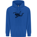 Abstract Parachutist Freefall Skydiving Mens 80% Cotton Hoodie Royal Blue