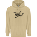 Abstract Parachutist Freefall Skydiving Mens 80% Cotton Hoodie Sand