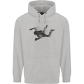Abstract Parachutist Freefall Skydiving Mens 80% Cotton Hoodie Sports Grey