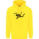 Abstract Parachutist Freefall Skydiving Mens 80% Cotton Hoodie Yellow