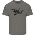 Abstract Parachutist Freefall Skydiving Mens Cotton T-Shirt Tee Top Charcoal
