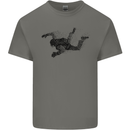 Abstract Parachutist Freefall Skydiving Mens Cotton T-Shirt Tee Top Charcoal