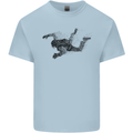 Abstract Parachutist Freefall Skydiving Mens Cotton T-Shirt Tee Top Light Blue
