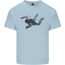 Abstract Parachutist Freefall Skydiving Mens Cotton T-Shirt Tee Top Light Blue