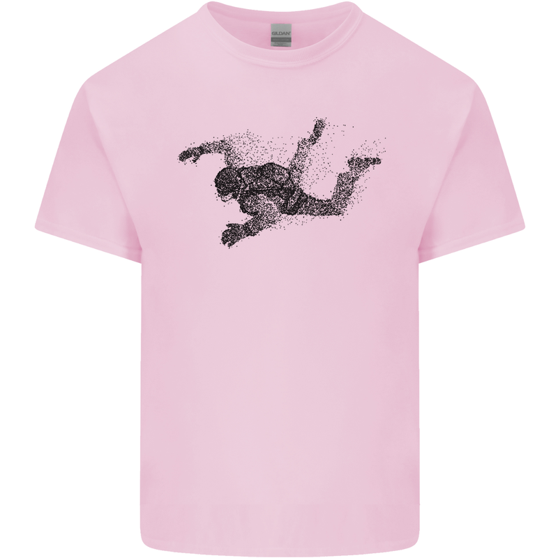Abstract Parachutist Freefall Skydiving Mens Cotton T-Shirt Tee Top Light Pink
