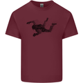 Abstract Parachutist Freefall Skydiving Mens Cotton T-Shirt Tee Top Maroon