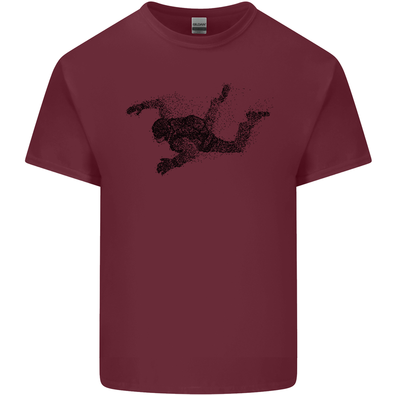 Abstract Parachutist Freefall Skydiving Mens Cotton T-Shirt Tee Top Maroon