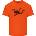Abstract Parachutist Freefall Skydiving Mens Cotton T-Shirt Tee Top Orange