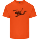 Abstract Parachutist Freefall Skydiving Mens Cotton T-Shirt Tee Top Orange