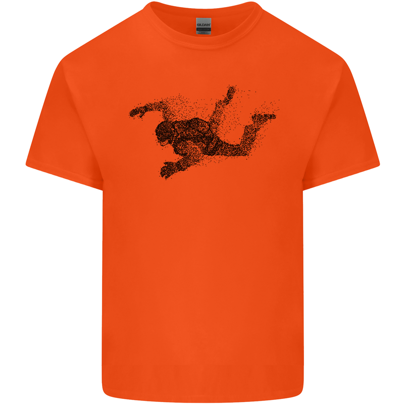 Abstract Parachutist Freefall Skydiving Mens Cotton T-Shirt Tee Top Orange