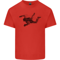 Abstract Parachutist Freefall Skydiving Mens Cotton T-Shirt Tee Top Red