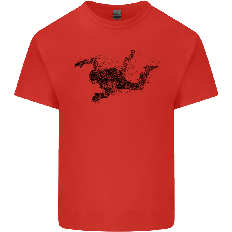 Abstract Parachutist Freefall Skydiving Mens Cotton T-Shirt Tee Top Red