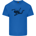 Abstract Parachutist Freefall Skydiving Mens Cotton T-Shirt Tee Top Royal Blue