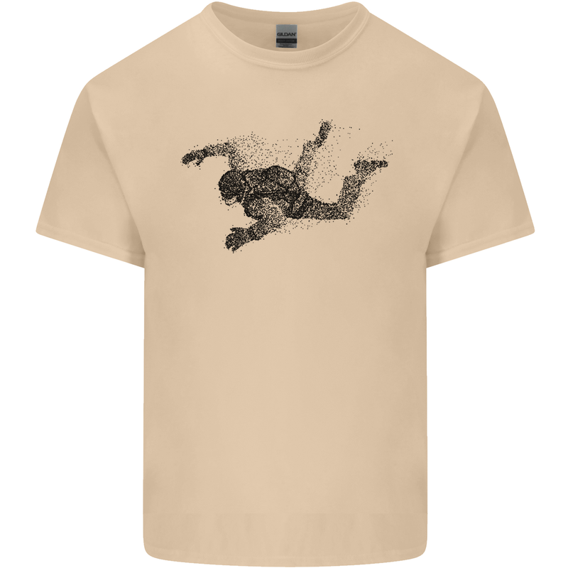 Abstract Parachutist Freefall Skydiving Mens Cotton T-Shirt Tee Top Sand