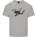 Abstract Parachutist Freefall Skydiving Mens Cotton T-Shirt Tee Top Sports Grey