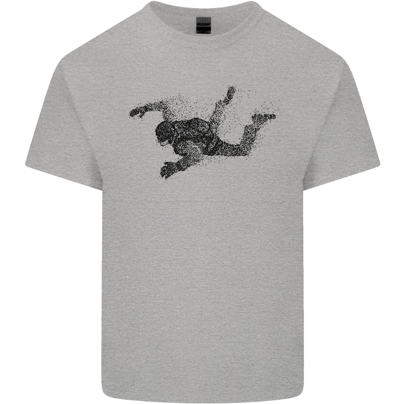 Abstract Parachutist Freefall Skydiving Mens Cotton T-Shirt Tee Top Sports Grey