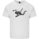 Abstract Parachutist Freefall Skydiving Mens Cotton T-Shirt Tee Top White