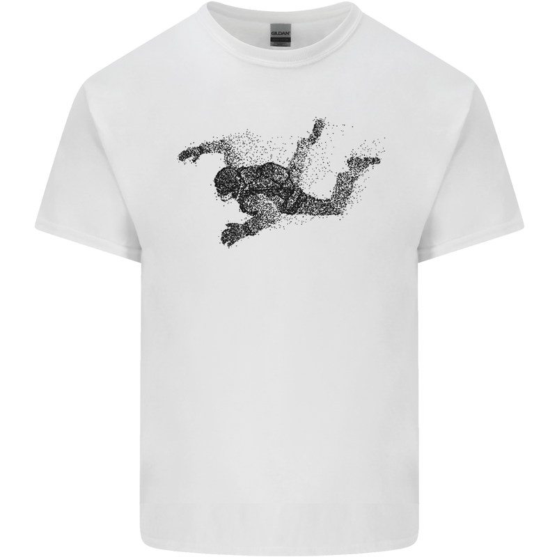 Abstract Parachutist Freefall Skydiving Mens Cotton T-Shirt Tee Top White