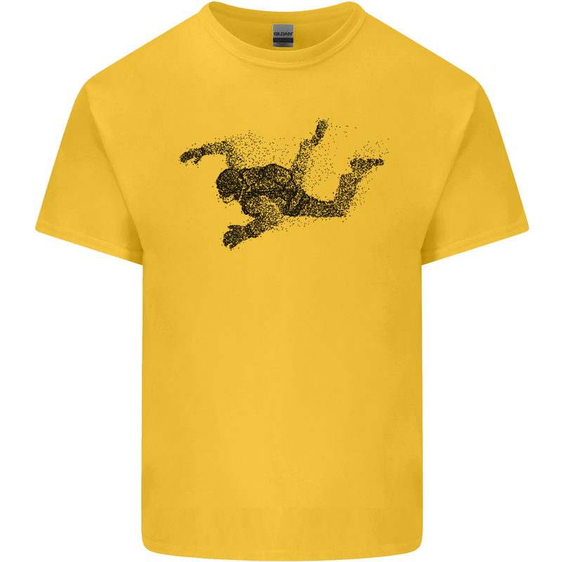 Abstract Parachutist Freefall Skydiving Mens Cotton T-Shirt Tee Top Yellow