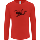 Abstract Parachutist Freefall Skydiving Mens Long Sleeve T-Shirt Red