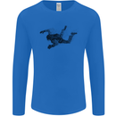 Abstract Parachutist Freefall Skydiving Mens Long Sleeve T-Shirt Royal Blue