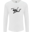 Abstract Parachutist Freefall Skydiving Mens Long Sleeve T-Shirt White