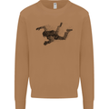 Abstract Parachutist Freefall Skydiving Mens Sweatshirt Jumper Caramel Latte