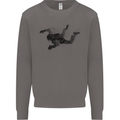 Abstract Parachutist Freefall Skydiving Mens Sweatshirt Jumper Charcoal