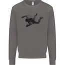 Abstract Parachutist Freefall Skydiving Mens Sweatshirt Jumper Charcoal