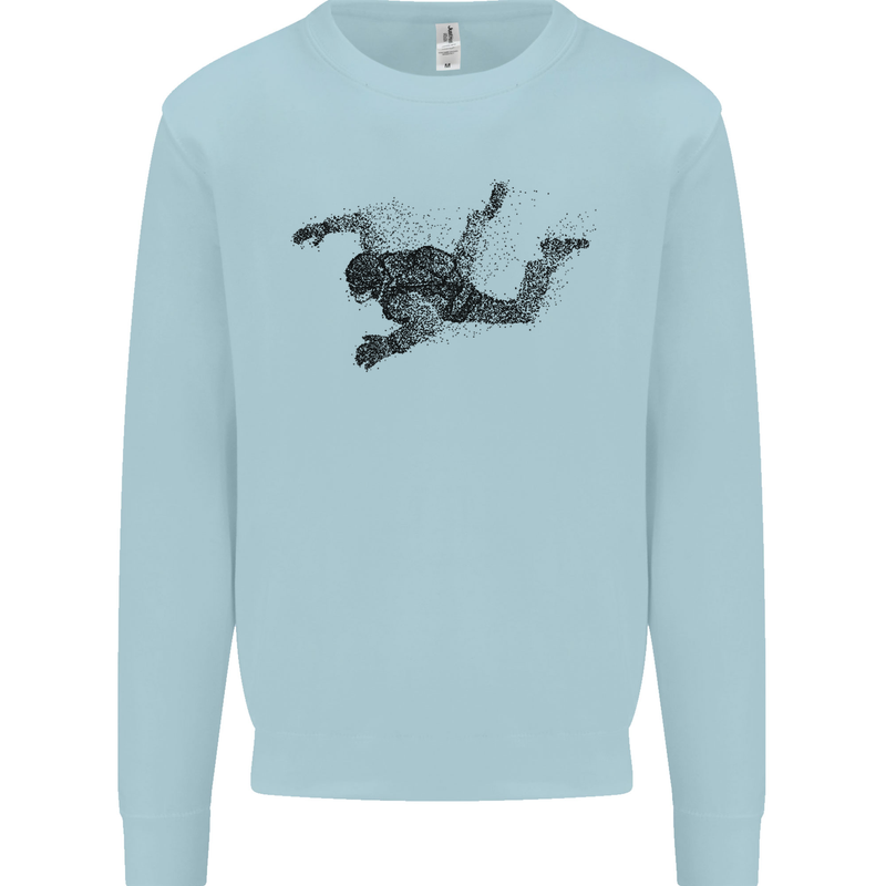 Abstract Parachutist Freefall Skydiving Mens Sweatshirt Jumper Light Blue