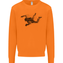 Abstract Parachutist Freefall Skydiving Mens Sweatshirt Jumper Orange