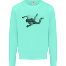 Abstract Parachutist Freefall Skydiving Mens Sweatshirt Jumper Peppermint